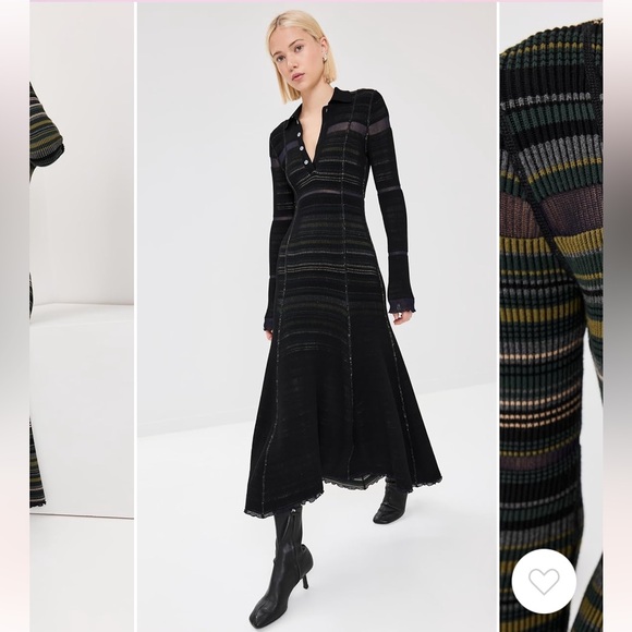 3.1 Phillip Lim Reversible Polo Maxi Dress Striped Multicolor Knit Dress - Picture 5 of 11